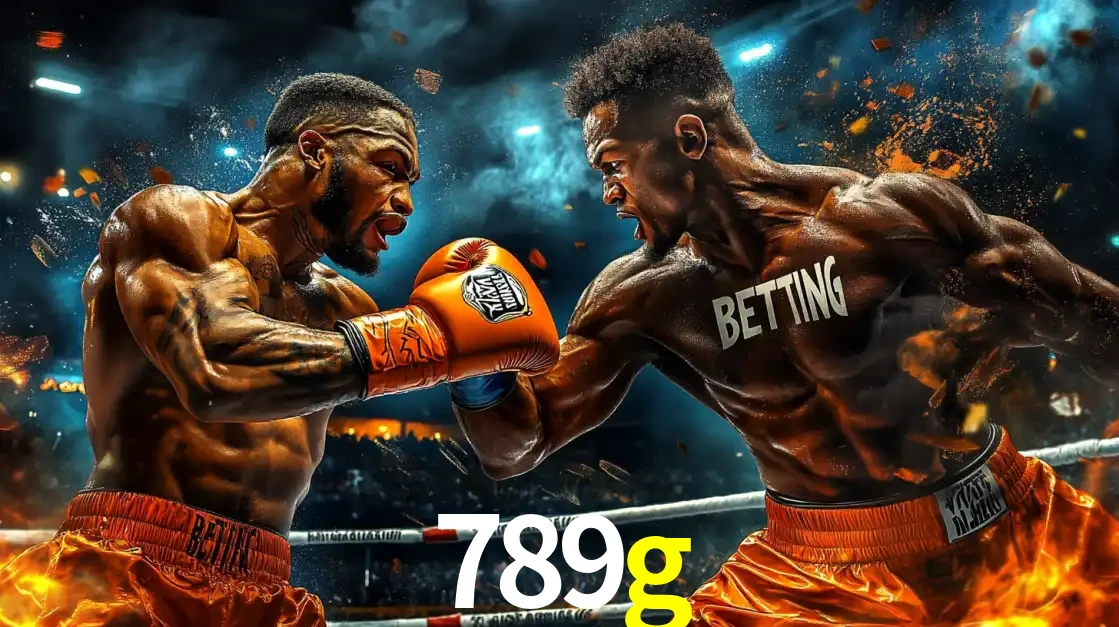 Dois boxeadores em uma luta intensa e explosiva, representando a adrenalina e as oportunidades de apostas em esportes de combate disponíveis na plataforma 789g.