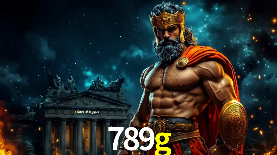 O poderoso Zeus do jogo de slot Gates of Olympus em frente ao seu templo, pronto para lançar multiplicadores divinos e prêmios épicos no cassino online 789g.